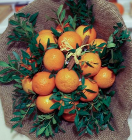 Buchet de tangerine cu maini proprii
