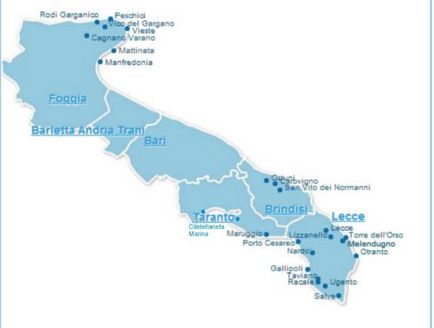 Чим зайнятися і що подивитися в Апулії міста Апулії, Апулія на мапі італії