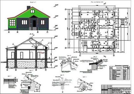 Desenele și schemele de case din marmură de tip fotoliu de tip cărămidă și de două etaje