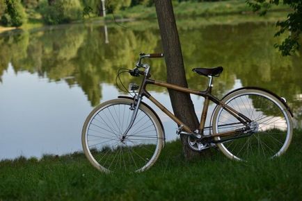 Eco bicicletă cu cadru de bambus