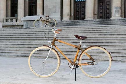 Eco bicicletă cu cadru de bambus