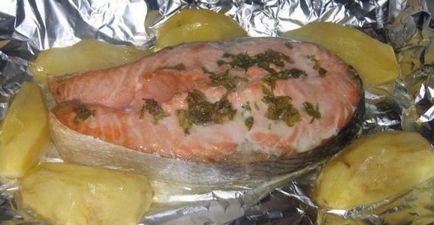 Trout kemencében sült a fólia és a szivárványos pisztráng recept