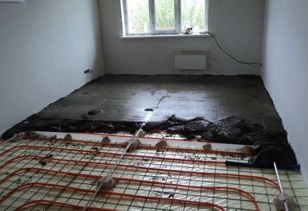 Care este grosimea unui șapă de beton a unei podele încălzite cu apă?