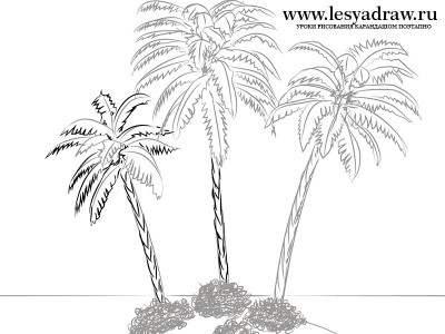 Cum de a desena un palmier pe o insula