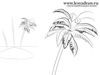Cum de a desena un palmier pe o insula