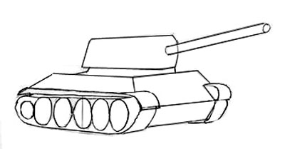 Cum de a desena un rezervor T-34-85 în creion pas cu pas