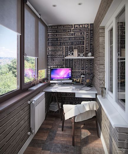 Cum de a aranja un birou de acasă pe balcon - fotografie