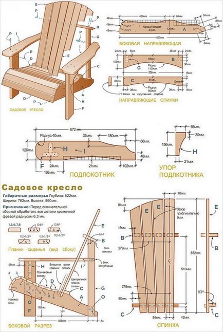 Cum sa faci un fotoliu din lemn pentru o dacha cu spatar si cotiere cu mainile tale - facem totul