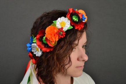 Kanzashi în clasa maghiară stil maestru pe crearea unei coroane de flori
