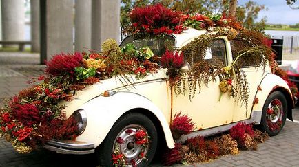 Un pat de flori în mașină