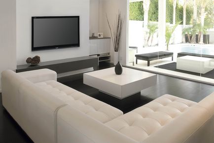 Bőr kanapé a belső kialakítás a nappali és egyéb helyiségek, a modern és a klasszikus lehetőségek