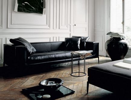 Canapea din piele în designul interior al camerei de zi și alte camere, opțiuni moderne și clasice,