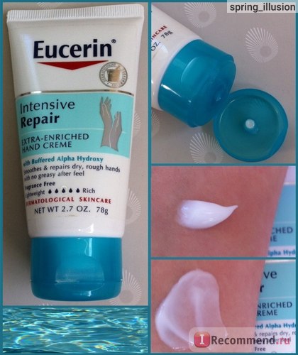 Крем для рук eucerin intensive repair extra-enriched hand creme fragrance free - «чим небезпечний