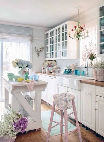 Konyha stílusában Shabby Chic (41 fotó) - fotó, videó, belső saját kezűleg