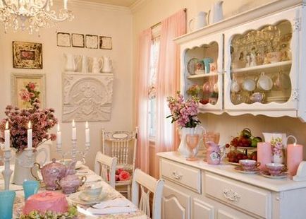 Konyha stílusában Shabby Chic (41 fotó) - fotó, videó, belső saját kezűleg