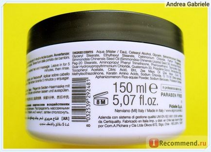 Hair Mask Elgon maschera di Seta nutriente (tápláló selyem maszk) - «ez a szakmai