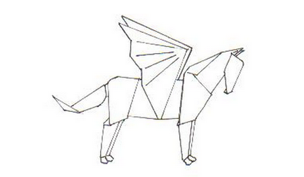 Pegasus diagramă de asamblare școală video origami