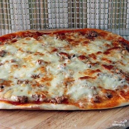 Pizza tonhallal - lépésről lépésre recept fotók