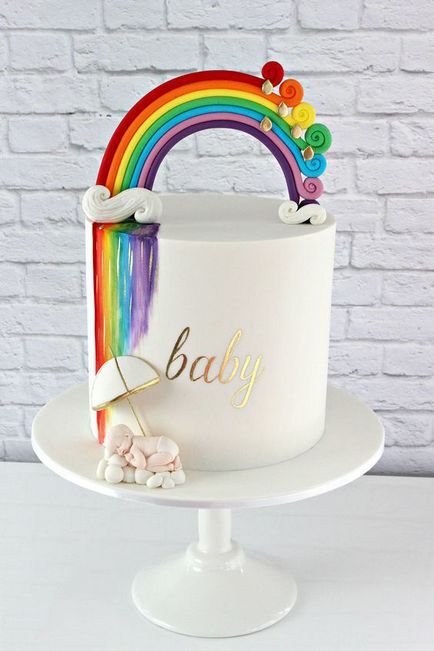 Rainbow gitt hogyan, és díszíteni egy tortát, hogyan lehet egy szivárvány krém (felső) Rainbow gitt hogyan, és díszíteni egy tortát, hogyan lehet egy szivárvány krém