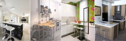 Dimensiunile barului și scaunelor pentru bucătărie - exemple bune cu o fotografie în interior