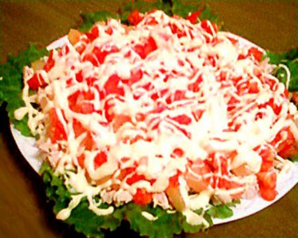 Салат дамський каприз томатний покроковий рецепт з фото