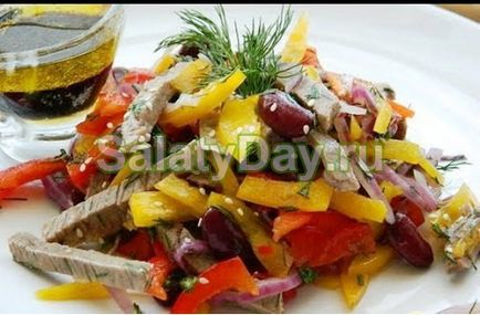 Салат чоловічої каприз з яловичиною - улюблений салат чоловіків рецепт з фото і відео