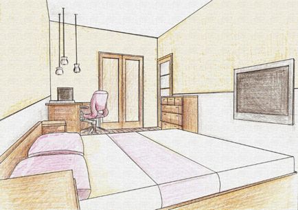 Штори і покривала для спальні в сучасному стилі одного кольору і тканини, фото новинки