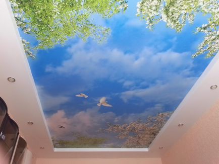 Soarele și norii pe tavan, mos siling - instalarea plafoanelor întinse în Moscova și regiunea Moscovei, film