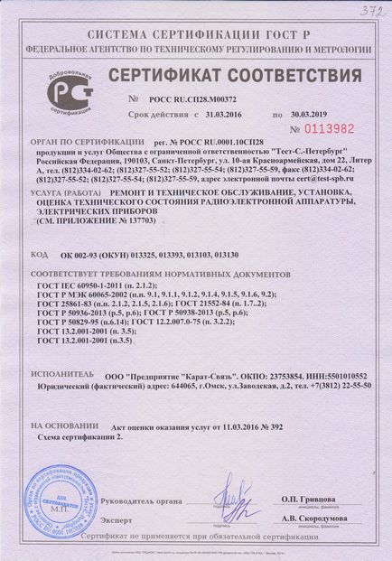 Sztornó berendezések Omszk, OOO cég karátos csatlakozás (Omszk) Elengedése berendezések Omszk, OOO cég karátos kapcsolat