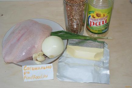 Тушкована куряча грудка з гречкою рецепт з фото