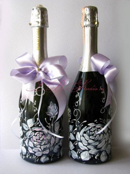 Decorarea șampaniei de nunta, idei pentru nunta