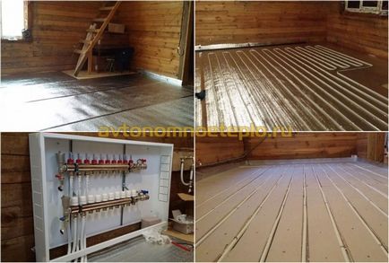 Пристрій водяної теплої підлоги в дерев'яному будинку своїми руками, варіанти монтажу зі стягуванням і без