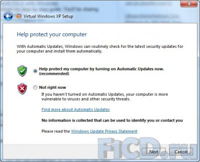 Modul Windows XP (xpm) - compatibilitate virtualizată în testul Windows 7