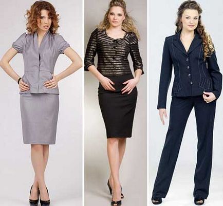 Costum de afaceri pentru femeie - fotografie cum să alegi un costum de pantaloni sau cu o fustă jumătate amendă