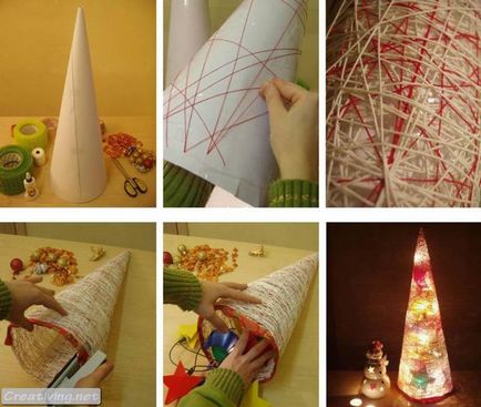 15 Idei despre cum să creați copaci de Crăciun în formă de con în mâinile voastre, fotografii creative