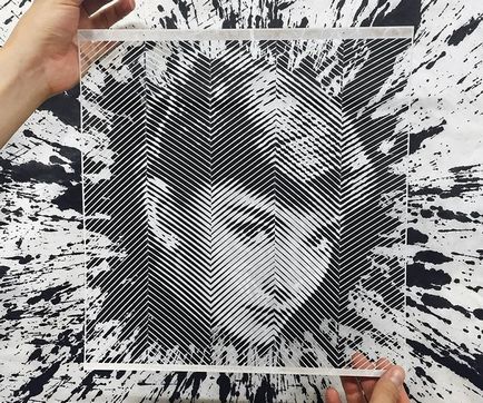 Papír art háromdimenziós portrék létre vékony csíkokra vágjuk (csíkok) Papír art háromdimenziós portrék létre vékony csíkokra vágva