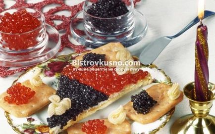 Sandvișuri cu caviar roșu cele mai bune rețete cu o fotografie