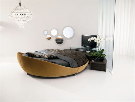 Tervezz egy hálószoba egy kerek ágy, 50 tervezési ötletek - fénykép hálószoba belső