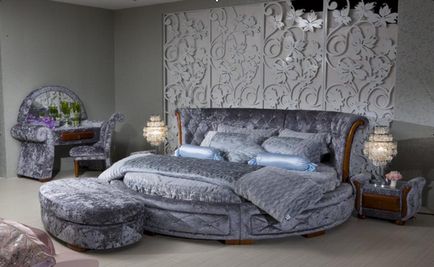 Dormitor de design cu un pat rotund 50 de idei de design - interiorul camerei foto