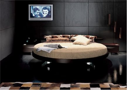 Tervezz egy hálószoba egy kerek ágy, 50 tervezési ötletek - fénykép hálószoba belső