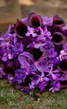 Purple buchet de mireasa de idei si decoratiuni foto