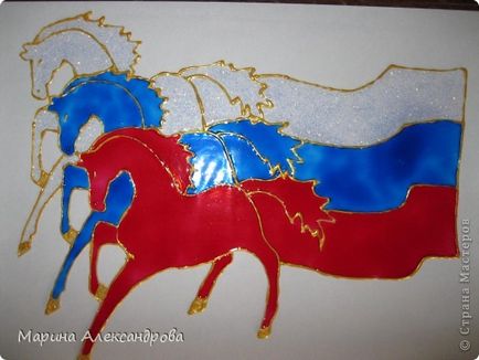 Oroszország zászlaja feltörni a saját kezébe - kártya napján Oroszország saját kezűleg