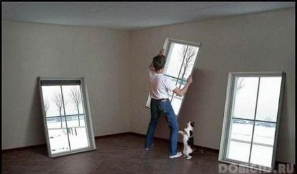 Simularea unei ferestre pe un perete într-o casă modernă este o sarcină ușoară