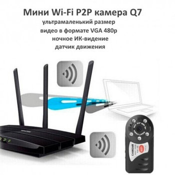 Інструкція по експлуатації wifi міні камери q7 ip p2p hd mini dv night vision