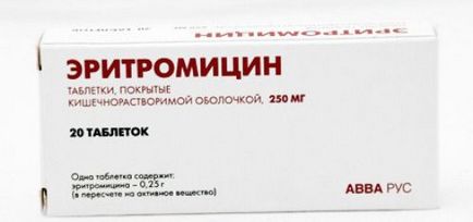 Használati útmutató az eritromicin tabletták angina (eritromicin) Használati útmutató az eritromicin tabletták angina