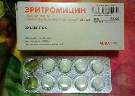 Instrucțiuni pentru utilizarea comprimatelor de eritromicină în angină