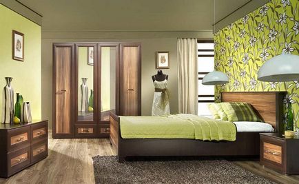 Інтер'єр спальні з двома видами шпалер як поклеїти, фото, поєднання, підбір кольорів, компаньйони,