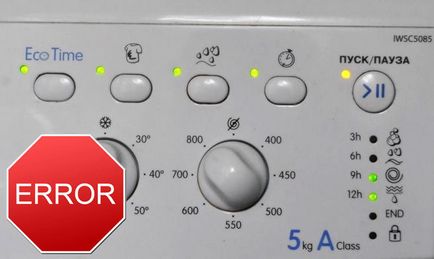Cum să determinați corect codul de eroare al mașinii de spălat indesit, dacă indicatoarele clipește, 5 stele
