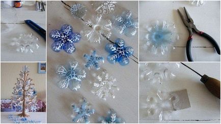 Cum să faci fulgii de zăpadă de Anul Nou dintr-o sticlă de plastic