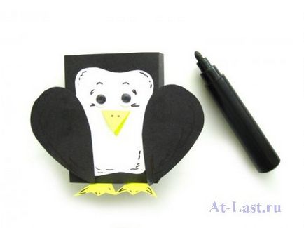 Cum sa faci un pinguin dintr-o hârtie colorată